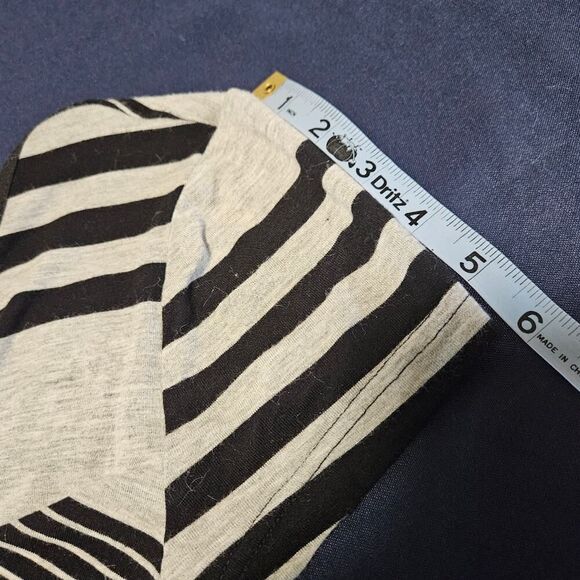 Christian Siriano Dress Asymmetrical Gray w/Black Stripes Size L - Picture 9 of 15